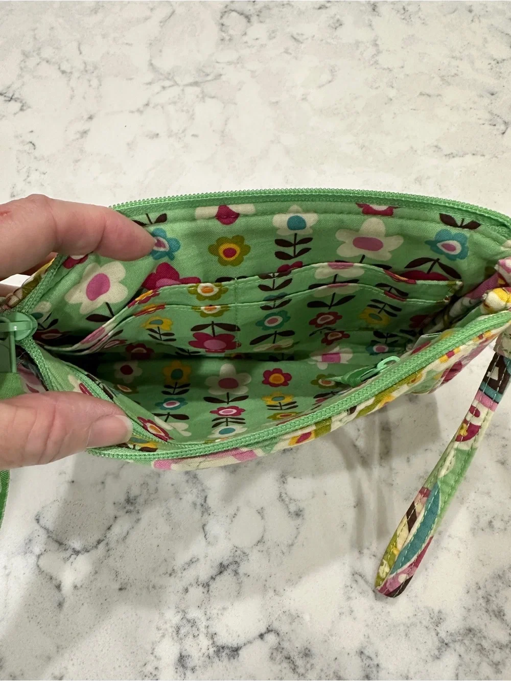 Vera Bradley Quilted Tutti Frutti Wristlet - Pink, Green & Turquoise